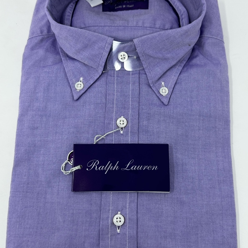 NEW Ralph Lauren Purple Label Button Dress Shirt Mens Purple Long Sleeve T1